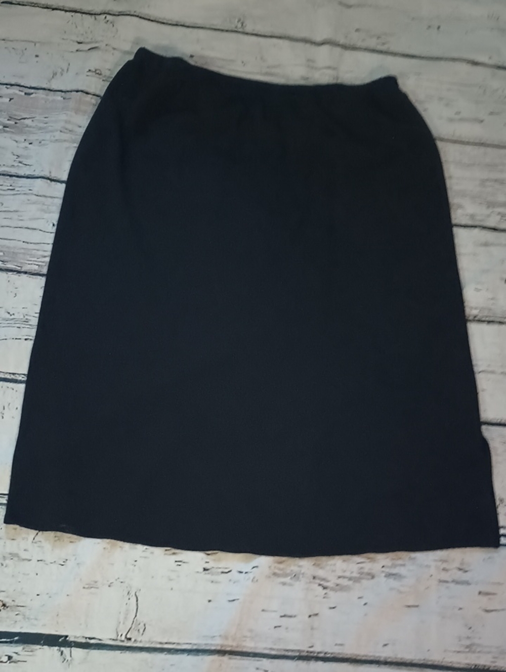Ming Wang Black Elastic Waist Filament Pull On Skirt XL